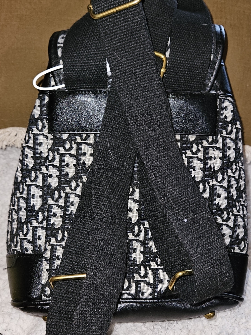 Accessorize Black & White Monogram Backpack - Picture 3 of 15
